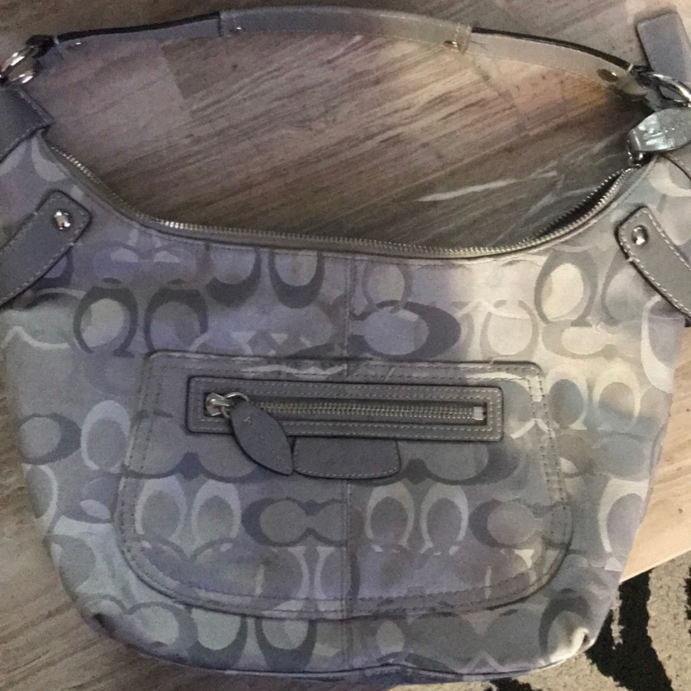 Gray Coach shoulder bag